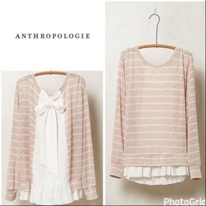 Anthropologie Clu+Willoughby Ruffled Hem Pullover